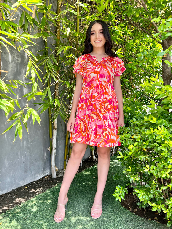 Vestido olgado estampado