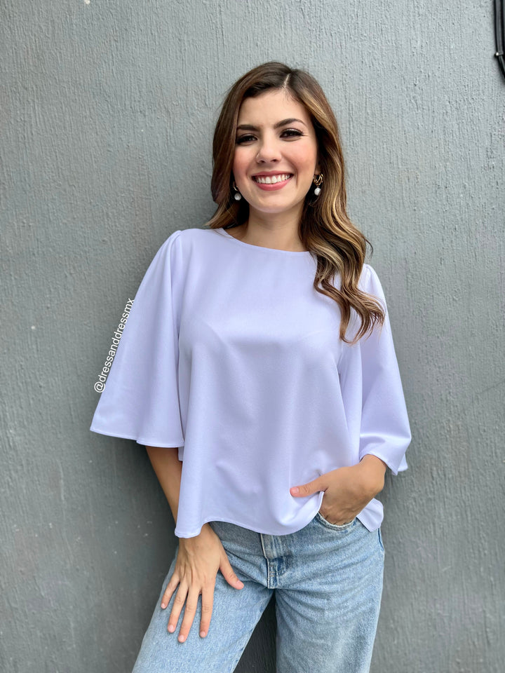 Blusa blanca manga ancha