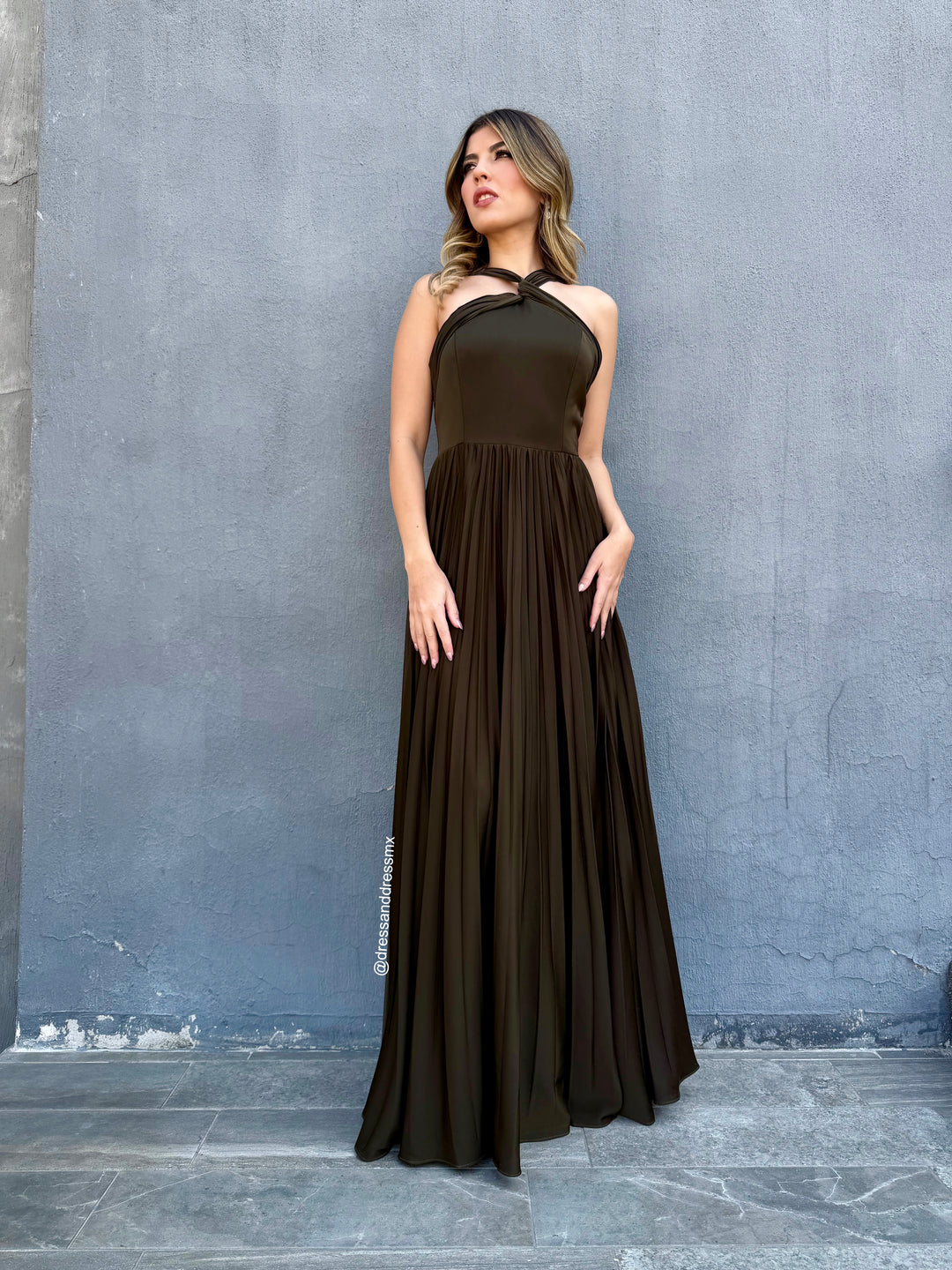 Vestido Olivo obscuro