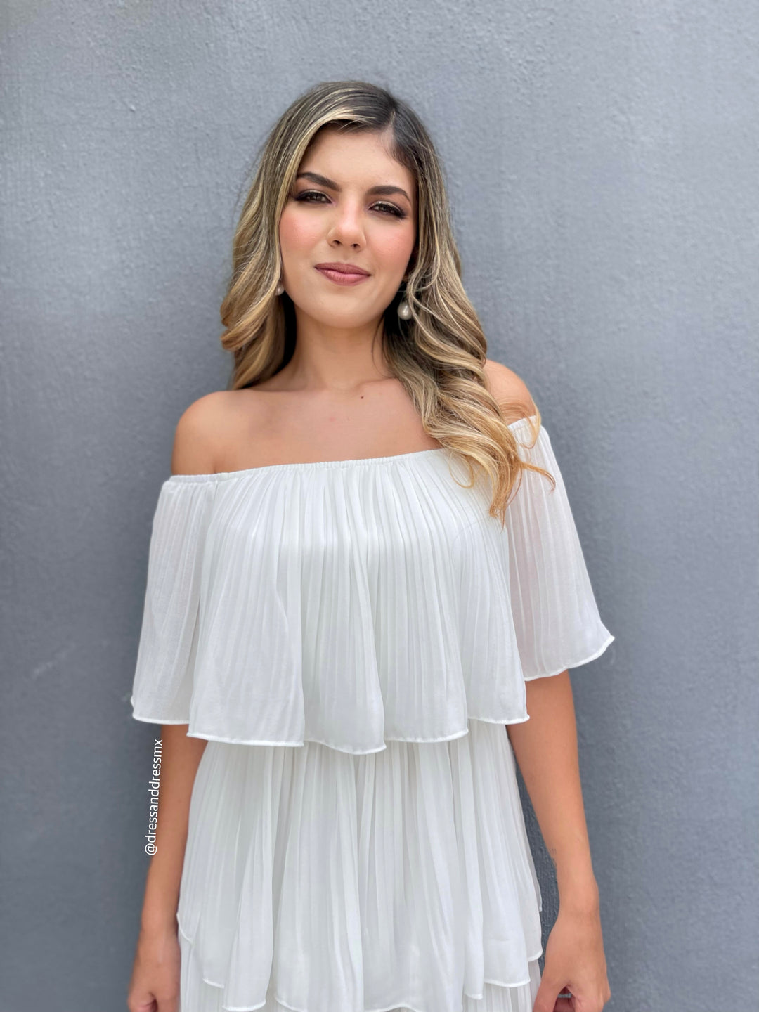 Vestido blanco offshoulder