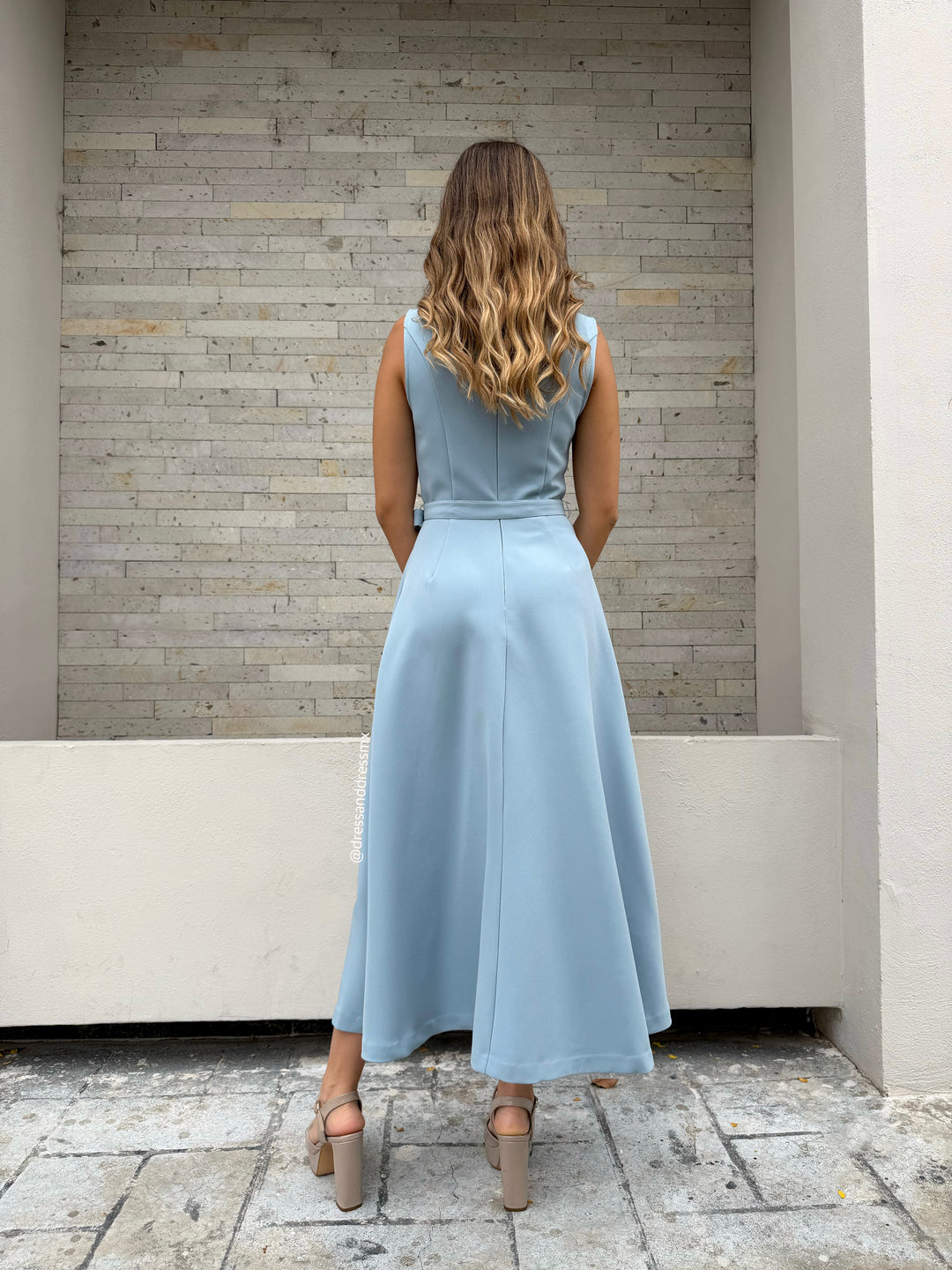 Vestido midi azul
