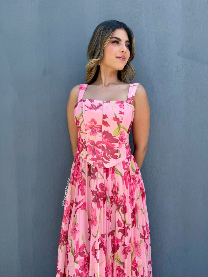 Vestido durazno flores