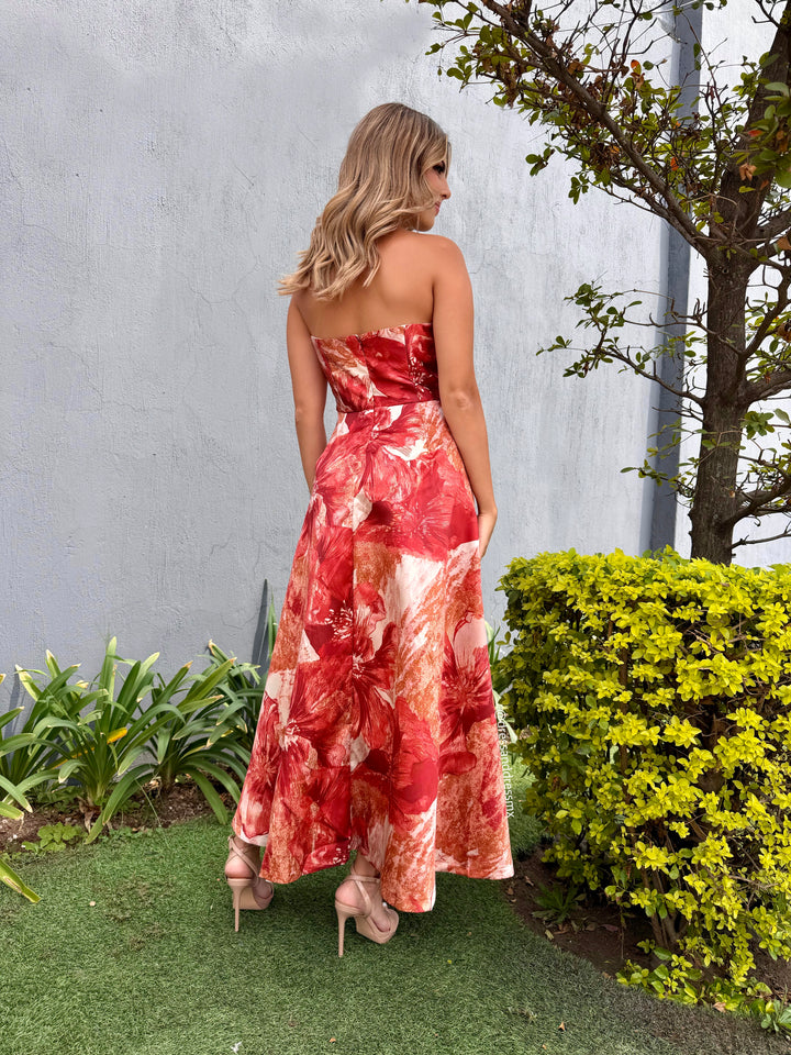 Vestido straple otoñal