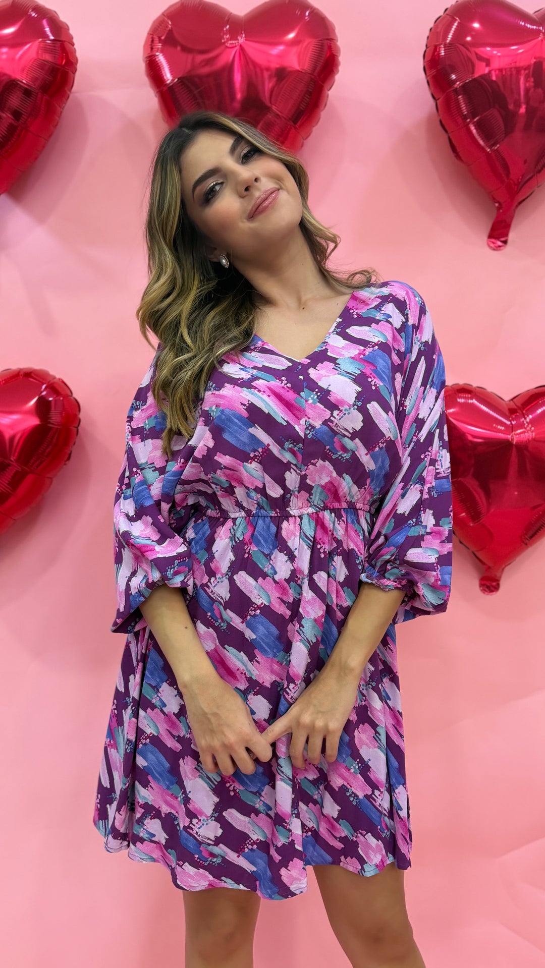 Vestido estampado lila