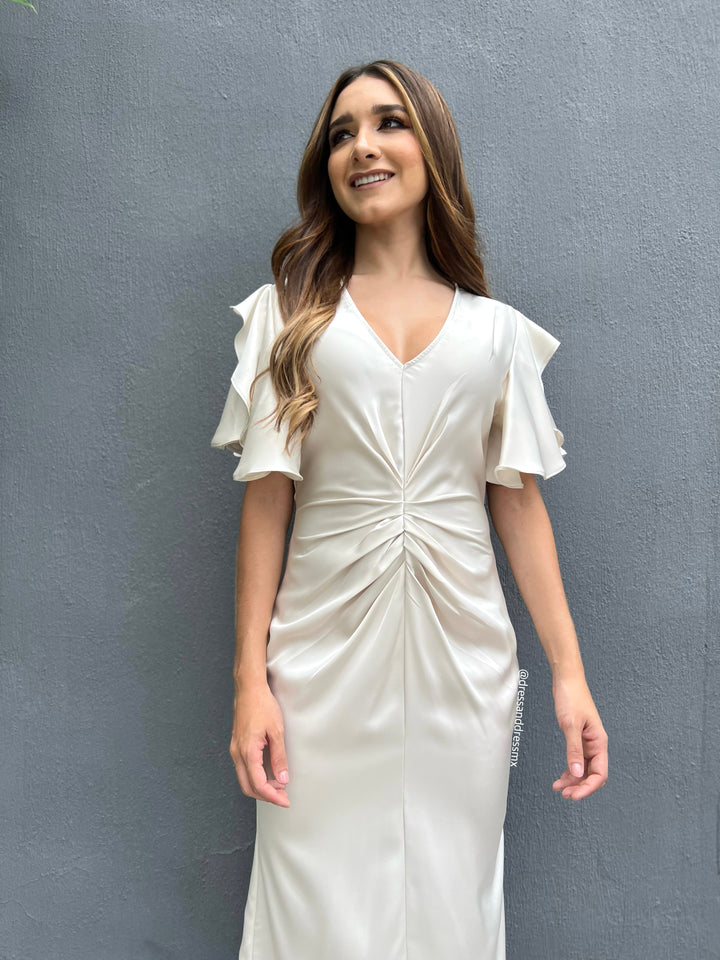 Vestido ivory satin