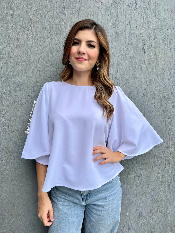 Blusa blanca manga ancha