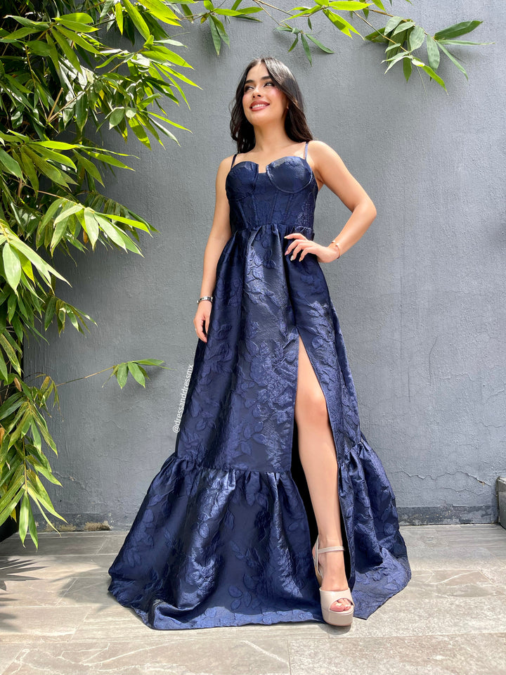Vestido navy bustier