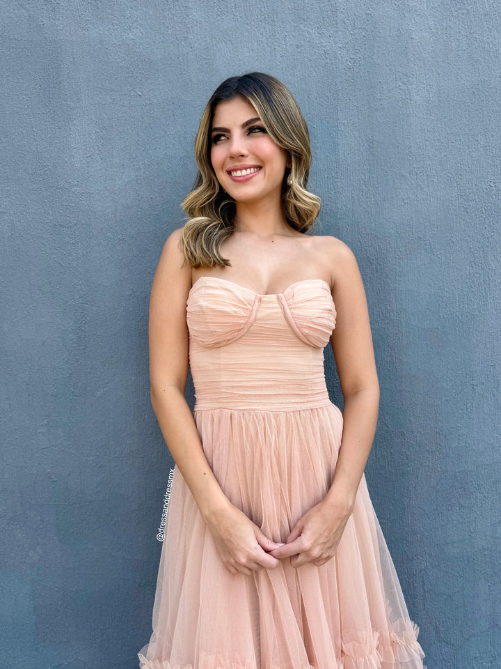 Vestido tul arena
