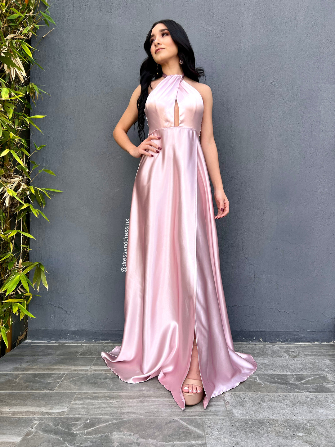 Vestido halter cruzado rosita