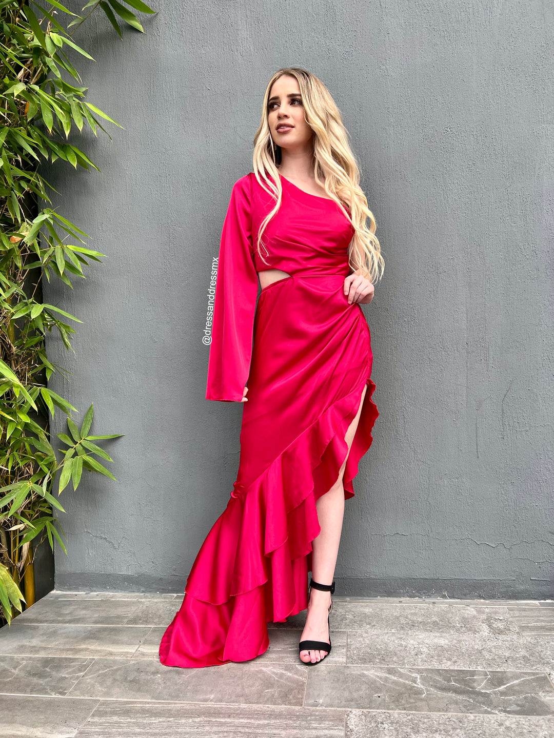 Vestido rojo volantes