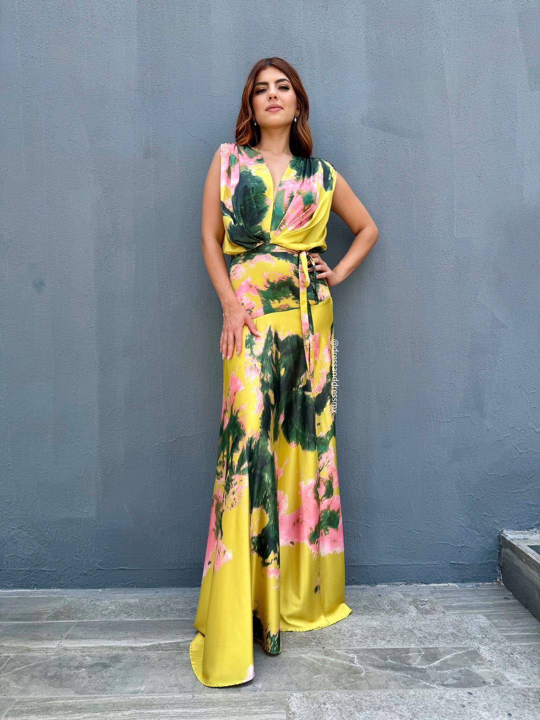 Vestido estampado lima