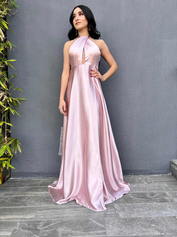 Vestido halter cruzado rosita