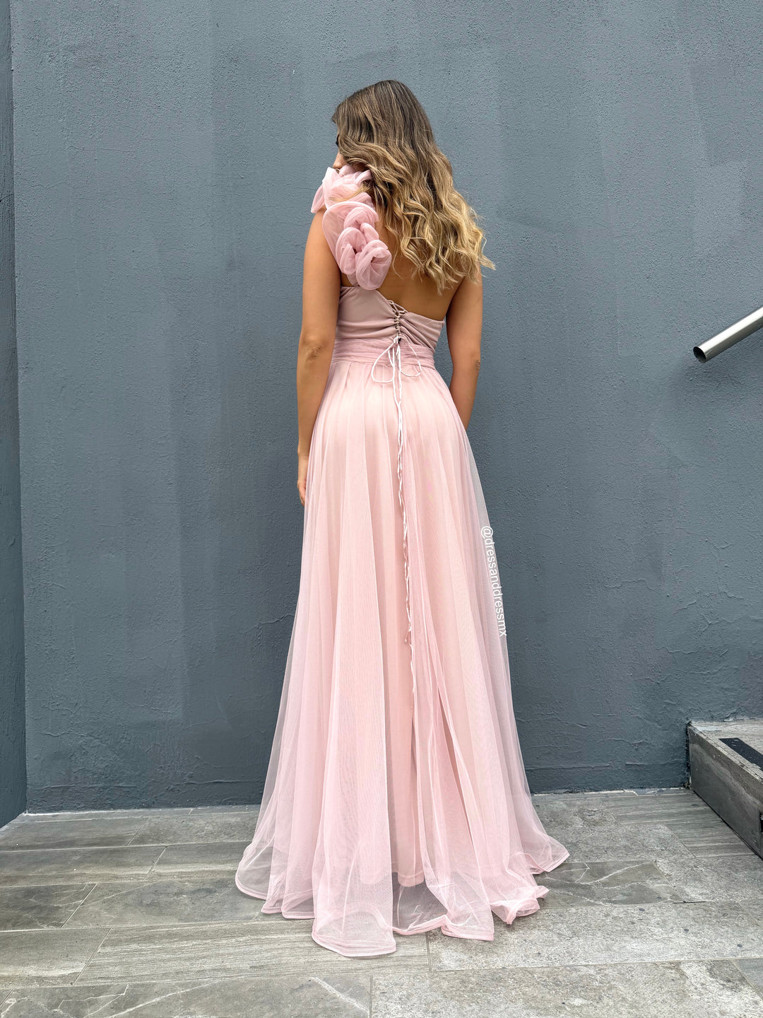 Vestido rosa palo