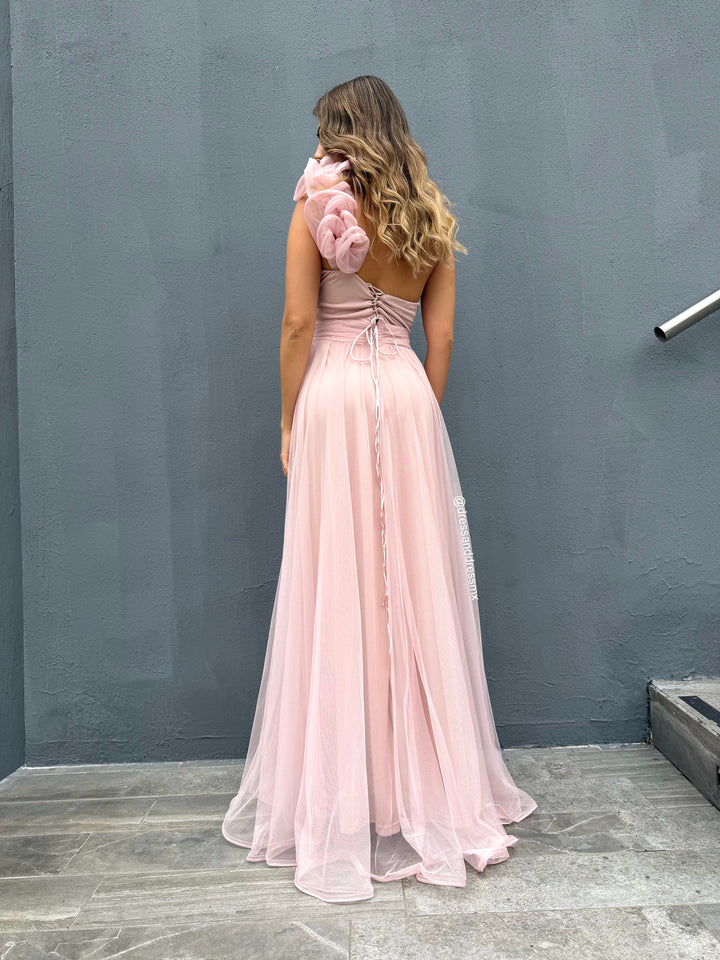 Vestido rosa palo