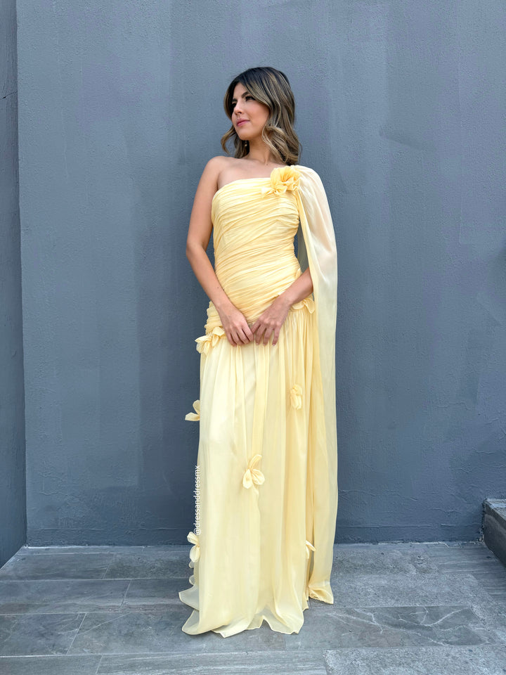Vestido amarillo flores