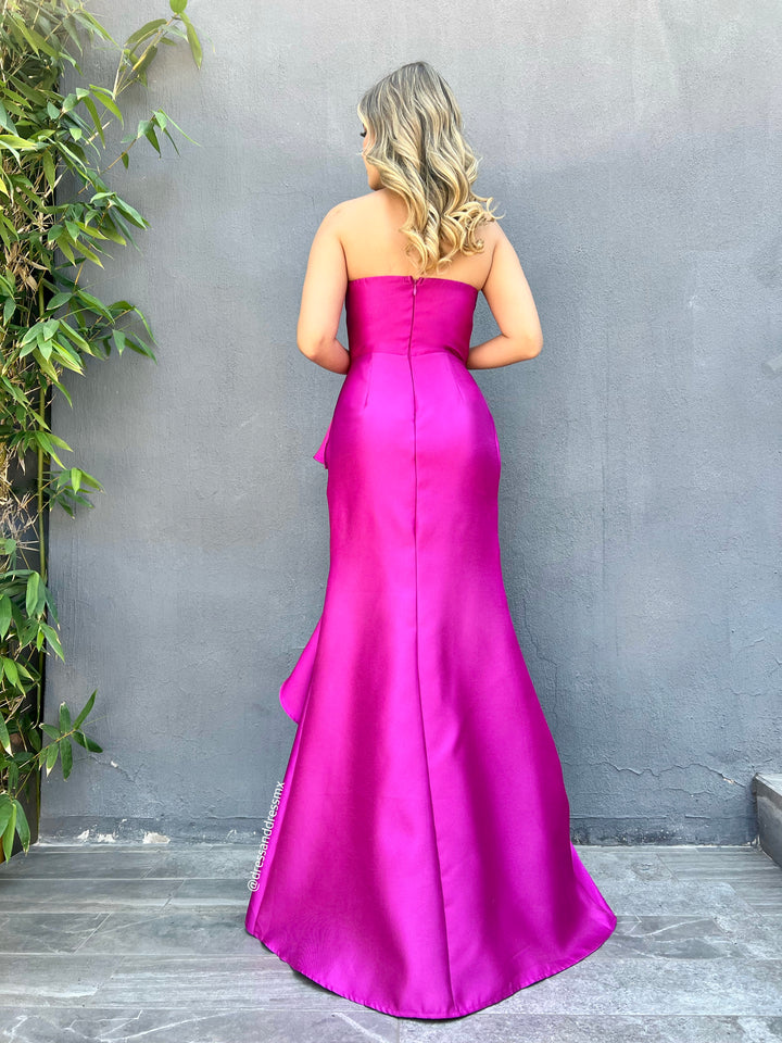 Vestido bugambilia volantes