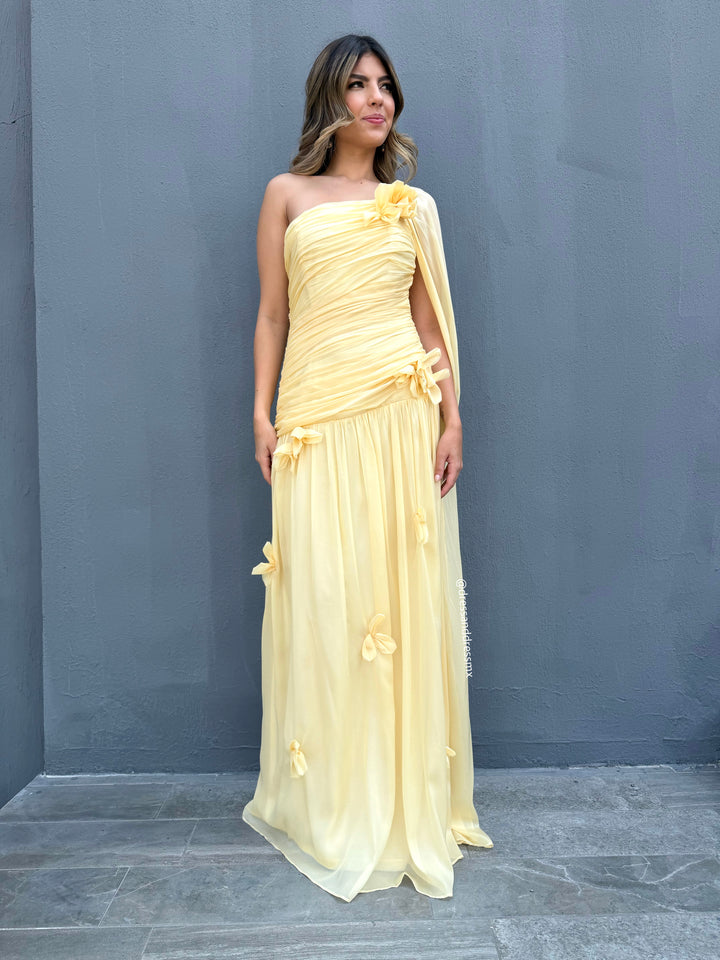 Vestido amarillo flores