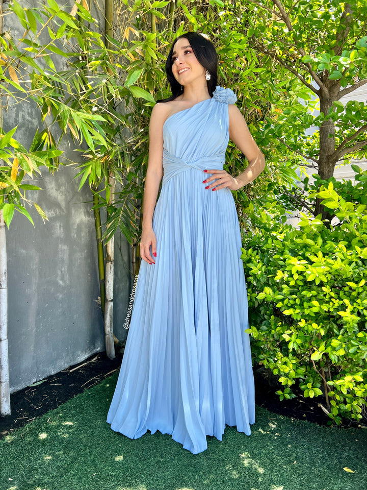 Vestido tableado blue bell