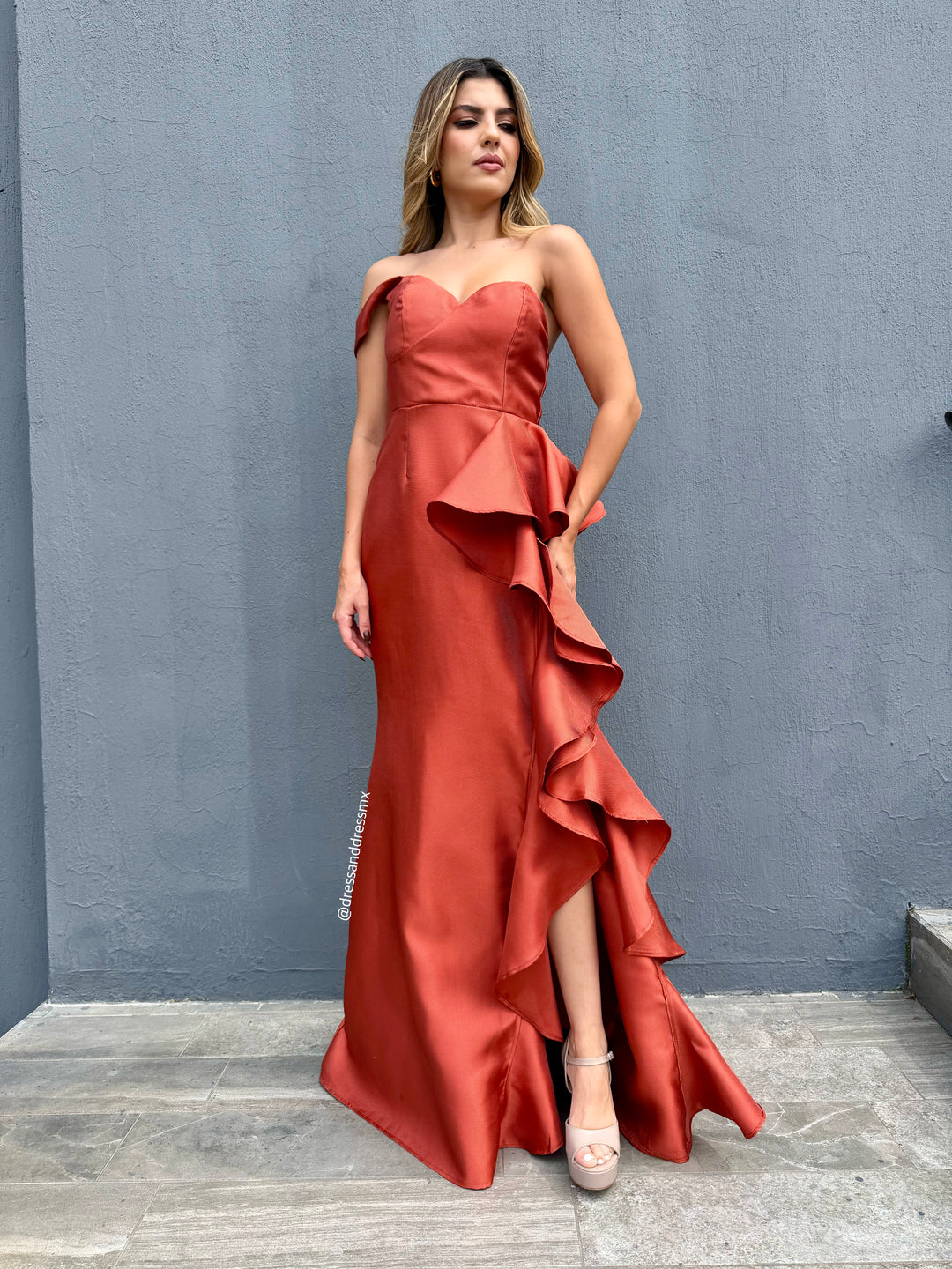 Vestido Sevilla terracota