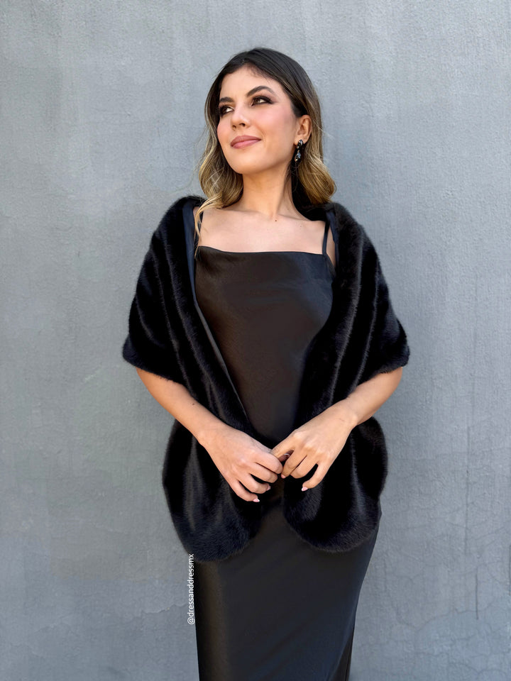 Vestido negro tirantes con saquito