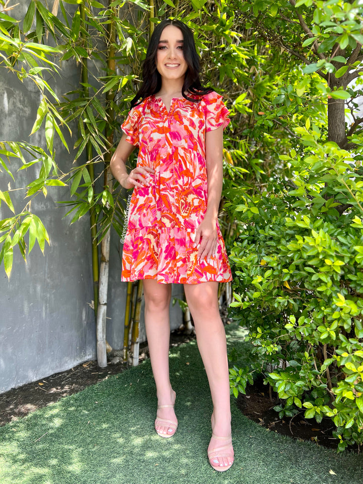 Vestido olgado estampado