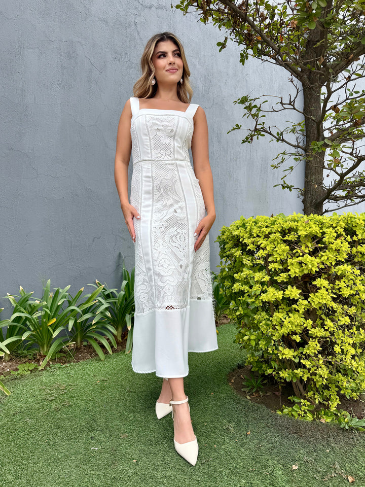 Vestido ivory tirante grueso