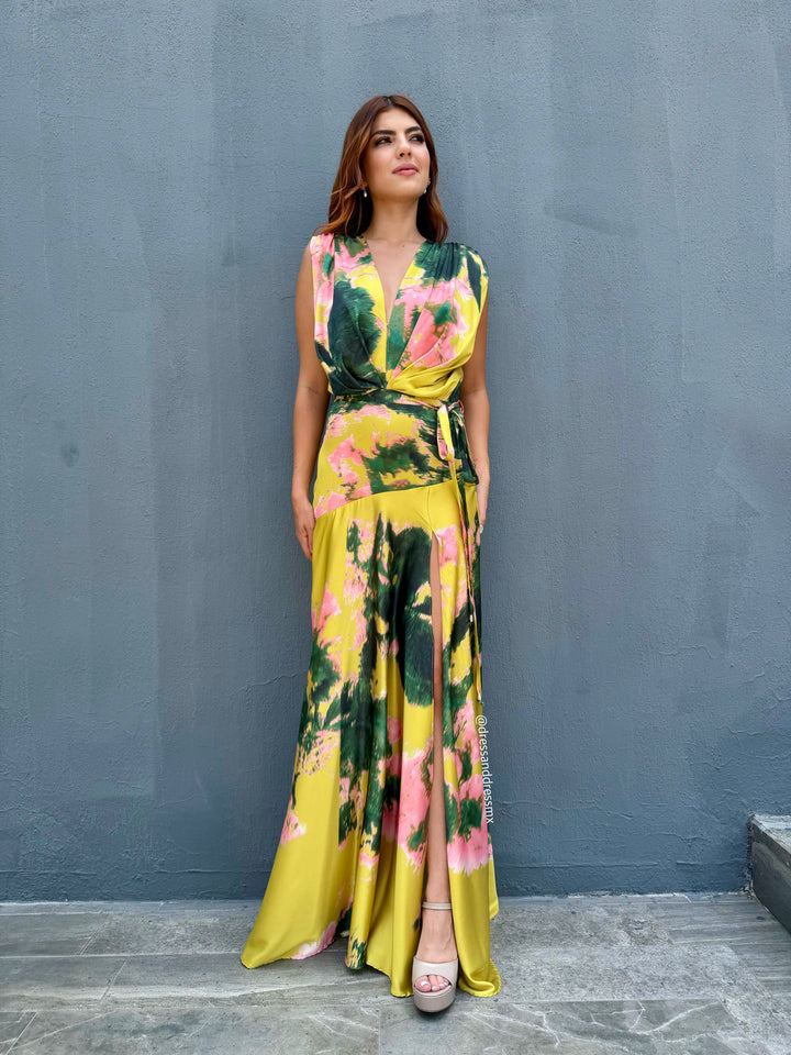 Vestido estampado lima