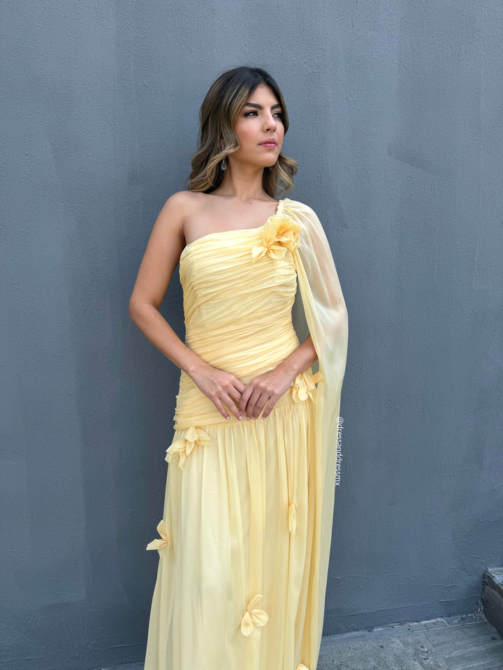 Vestido amarillo flores