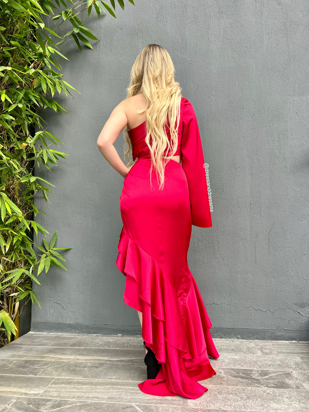 Vestido rojo volantes