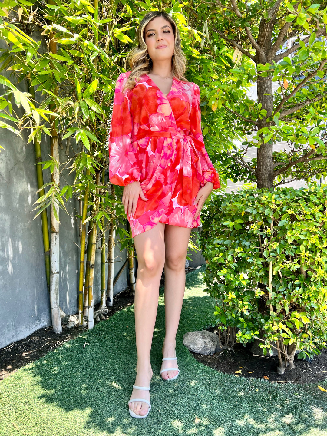 Vestido flores naranja