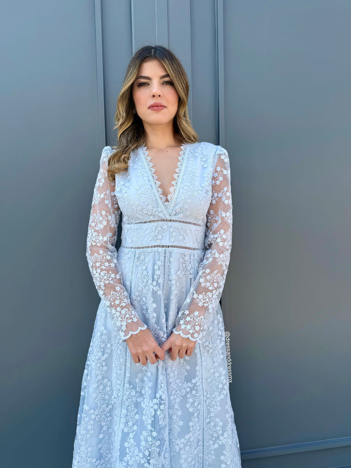 Vestido azulito manga larga