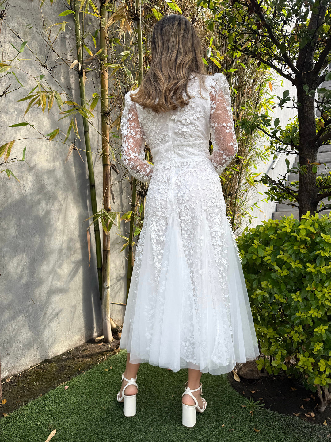 Vestido ivory manga larga