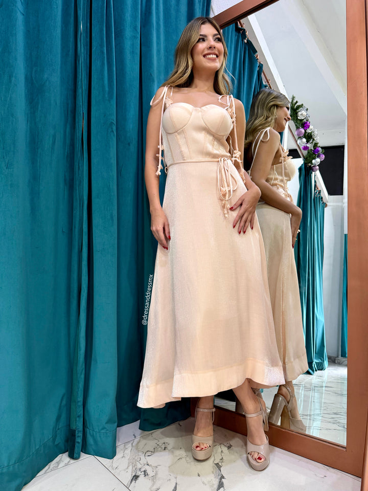 Vestido tirantes hojitas