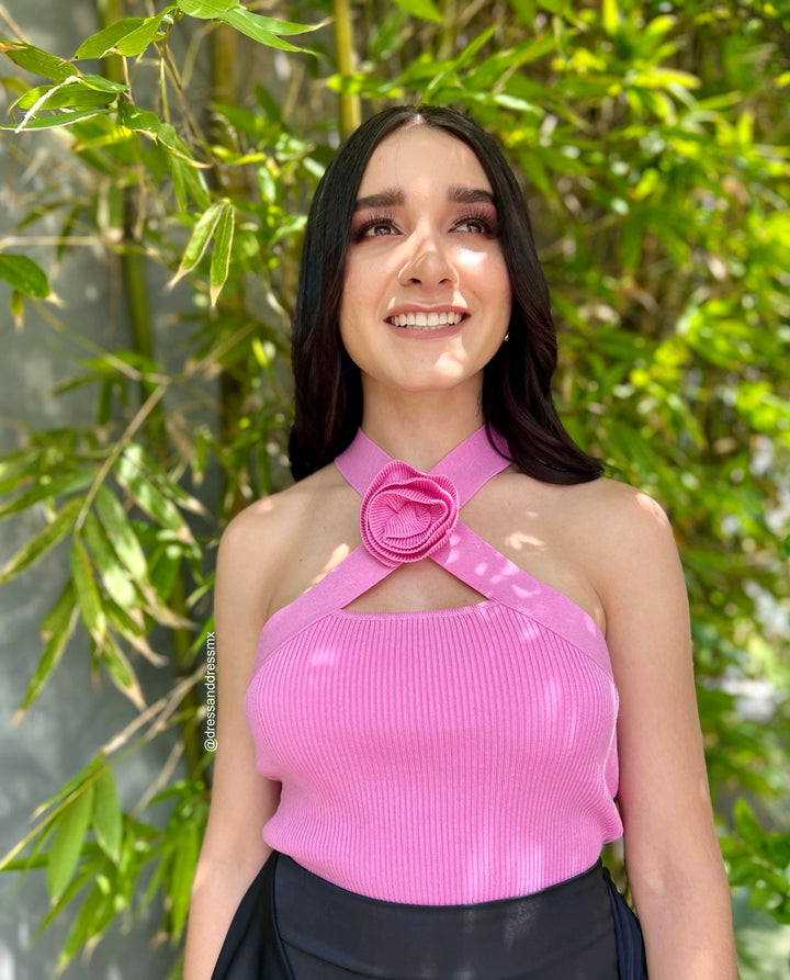 Blusa flor rosa