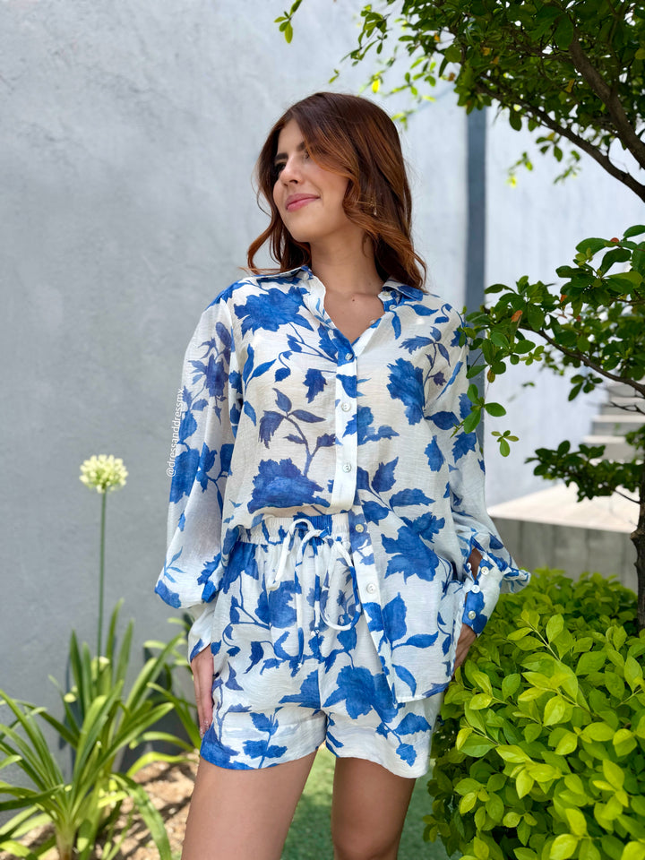 Set short y camisa floral