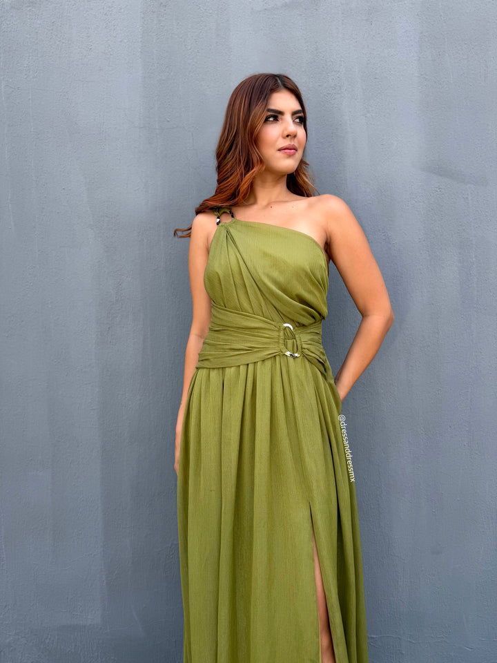 Vestido verde un tirante