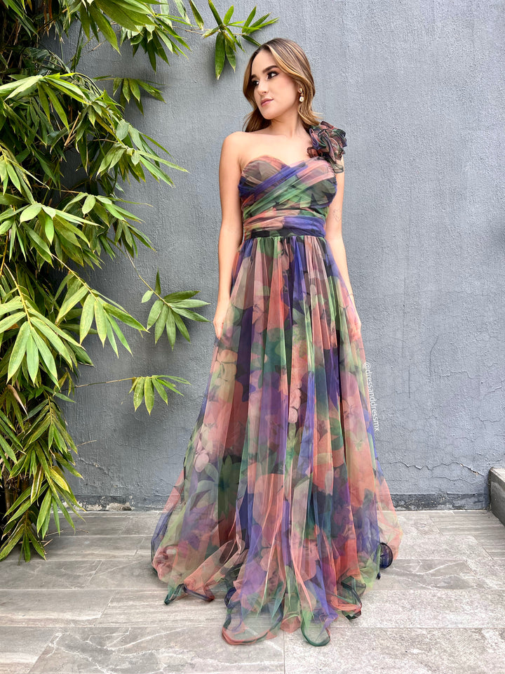 Vestido estampado multi