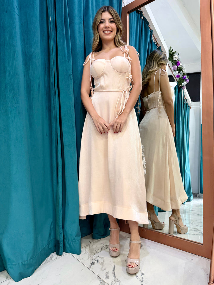 Vestido tirantes hojitas