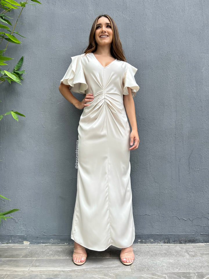Vestido ivory satin