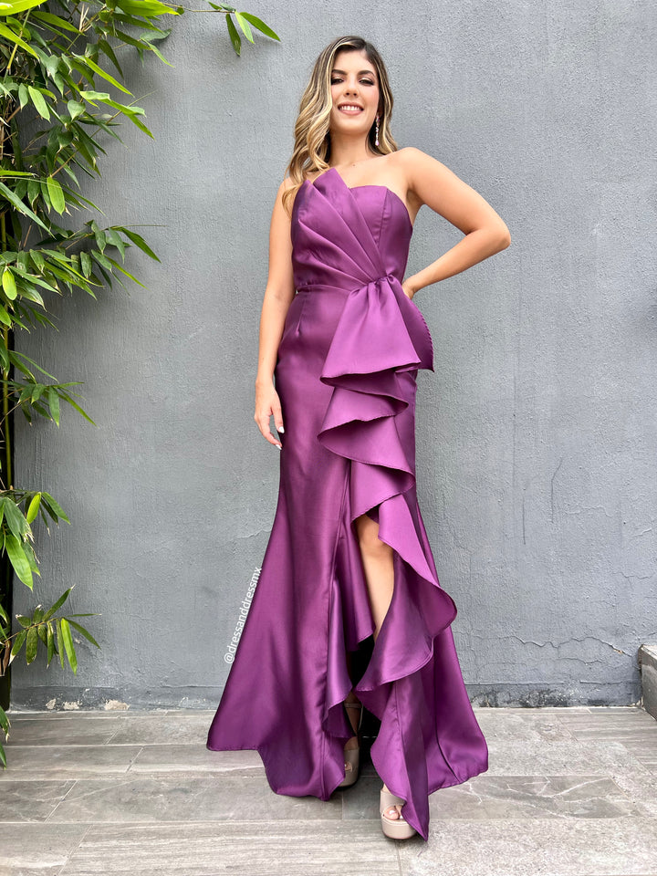 Vestido uva volantes