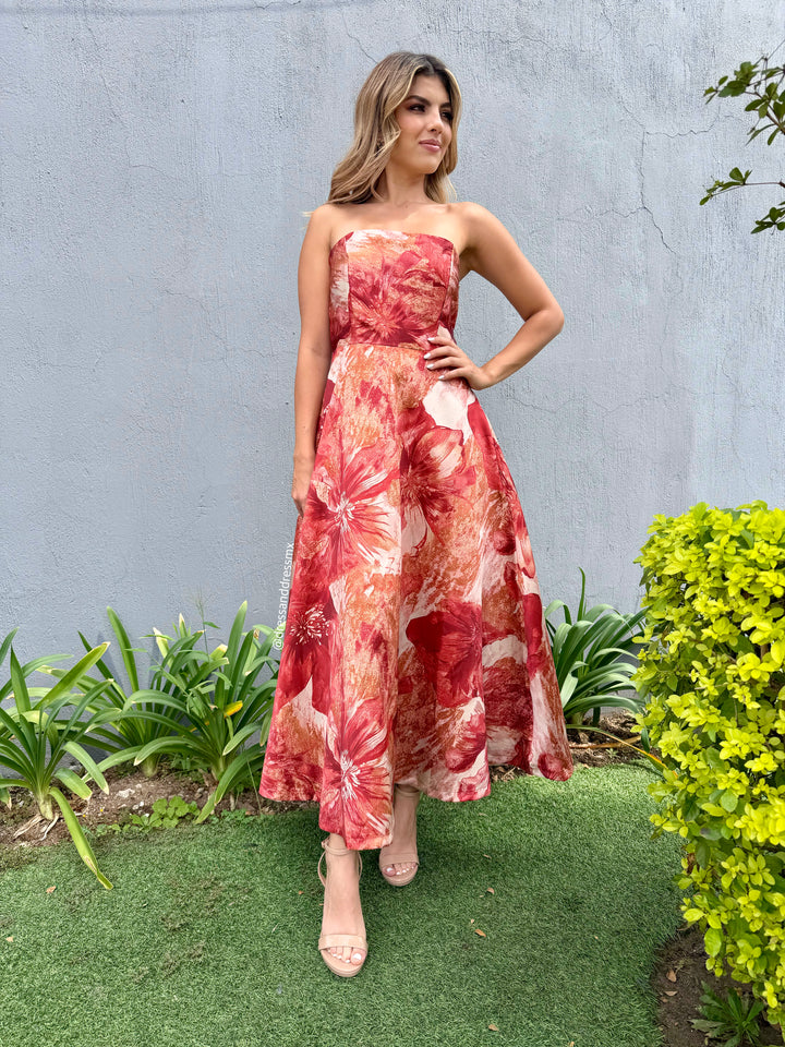 Vestido straple otoñal