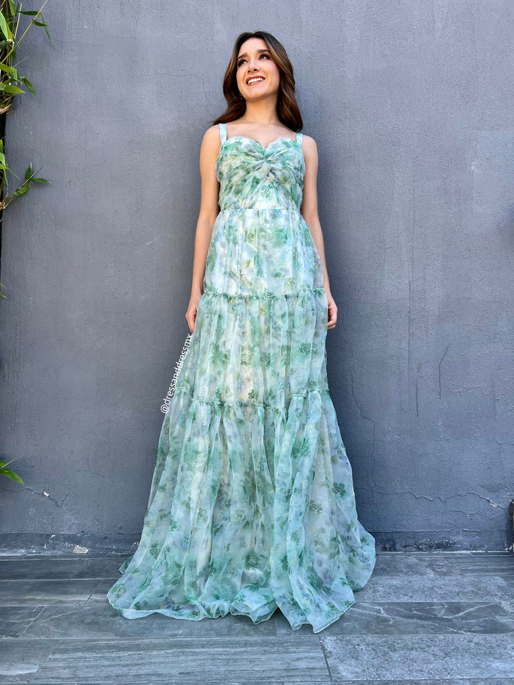 Vestido estampados verdes