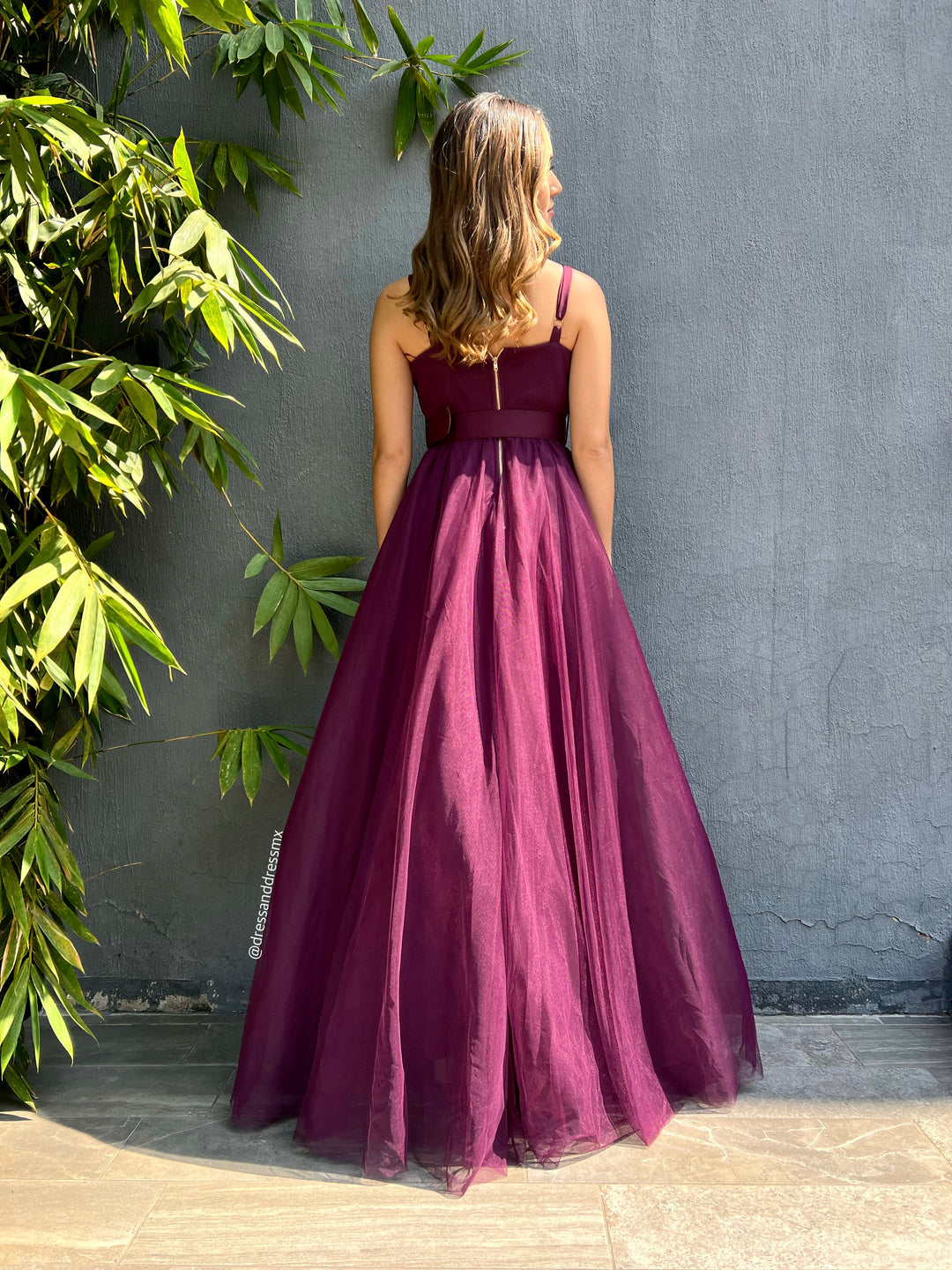 Vestido línea A vino