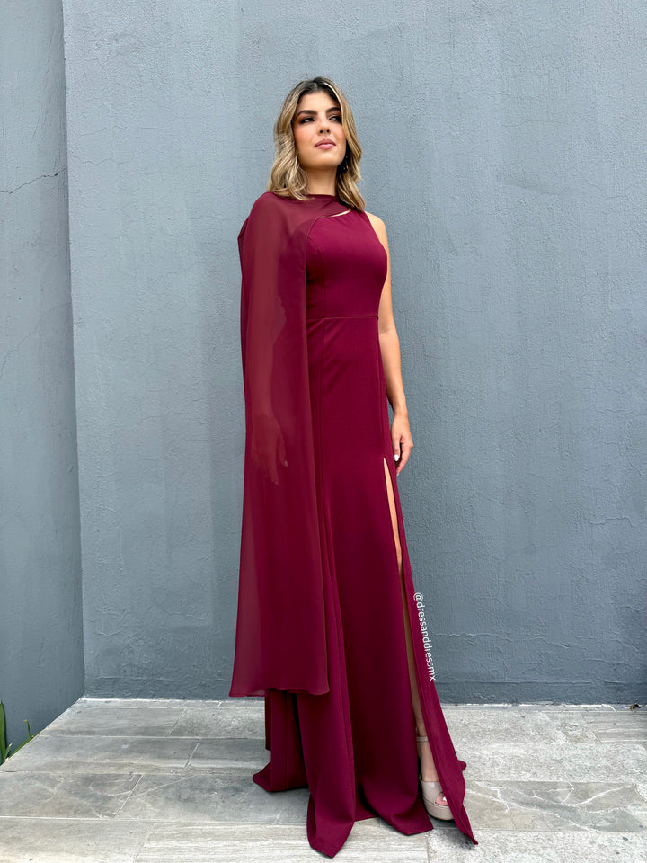 Vestido vino capa