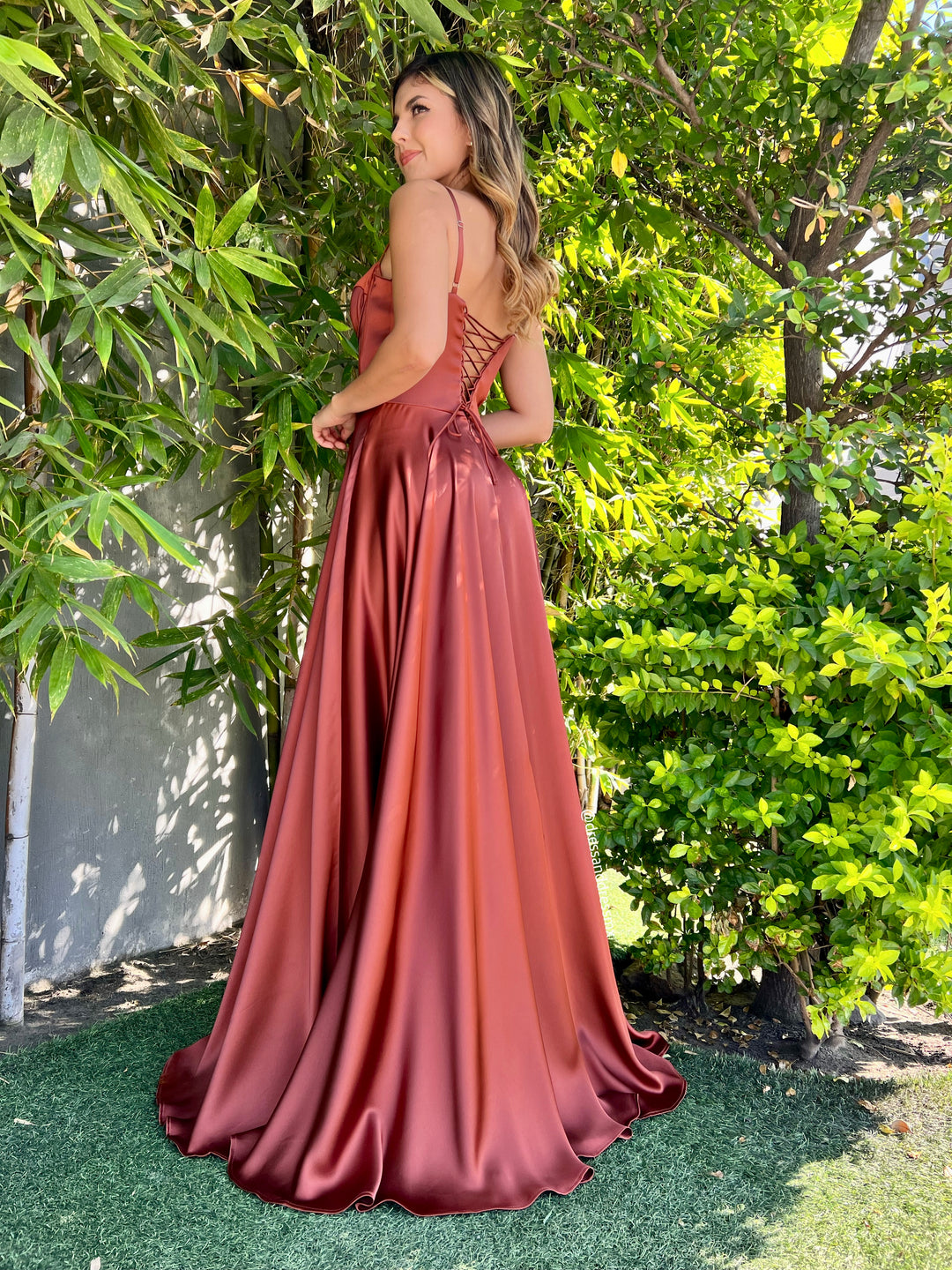 Vestido corset terracota