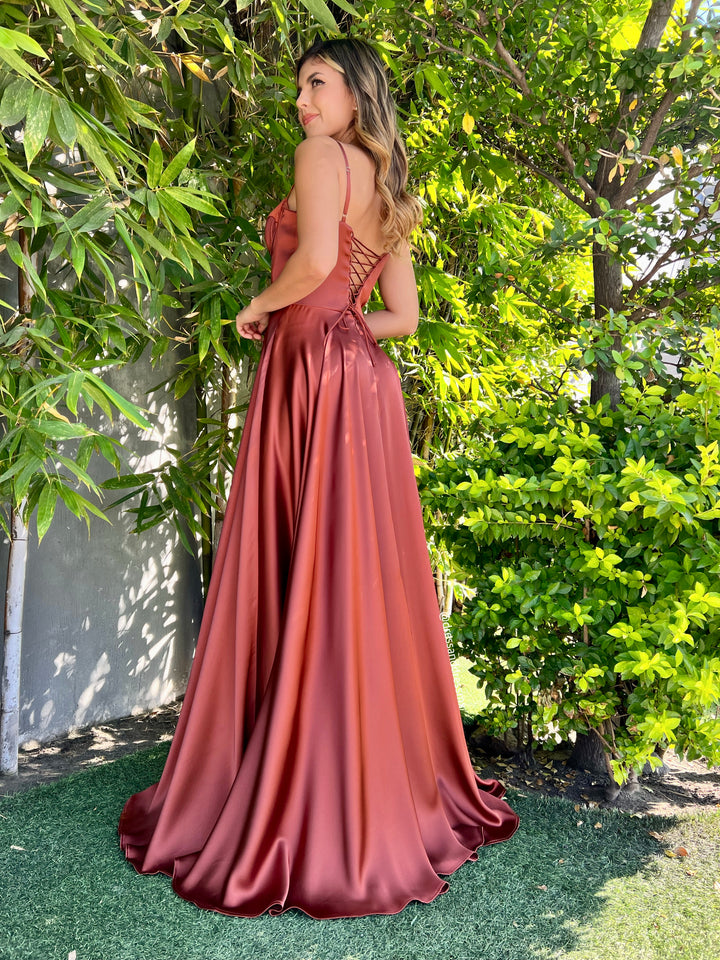 Vestido corset terracota