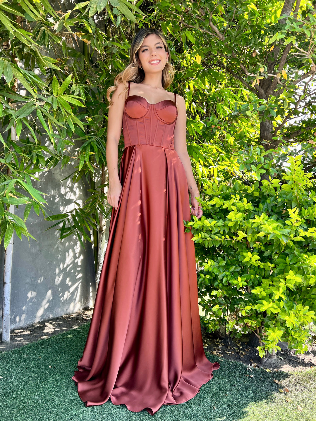Vestido corset terracota