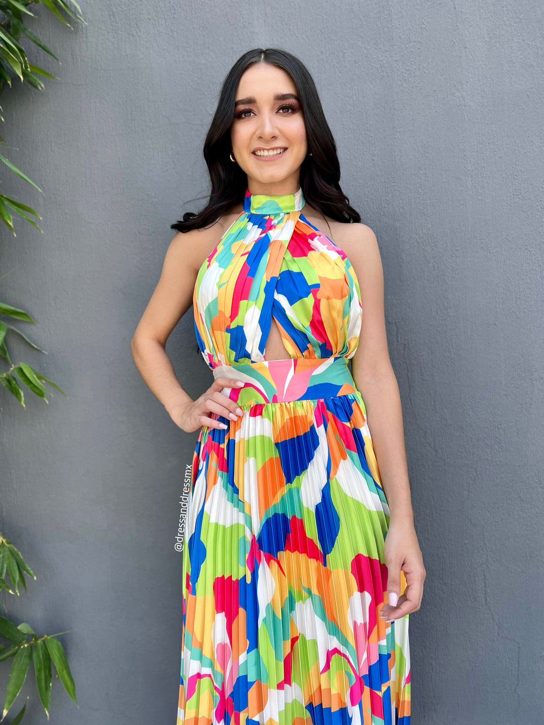 Vestido multicolor halter