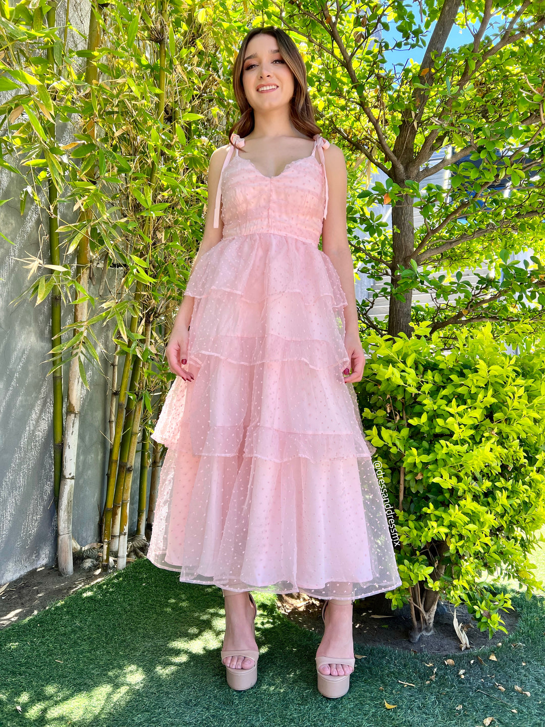 Vestido blush puntos