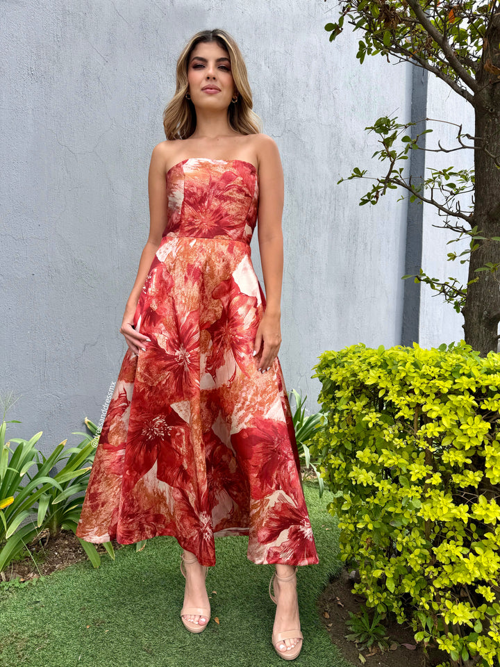 Vestido straple otoñal
